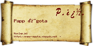 Papp Ágota névjegykártya