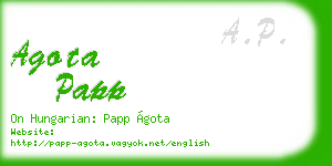 agota papp business card