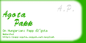agota papp business card